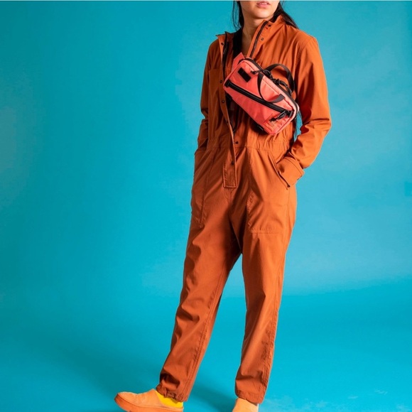 Topo Designs Pants - Topo Designs Coveralls in Brick